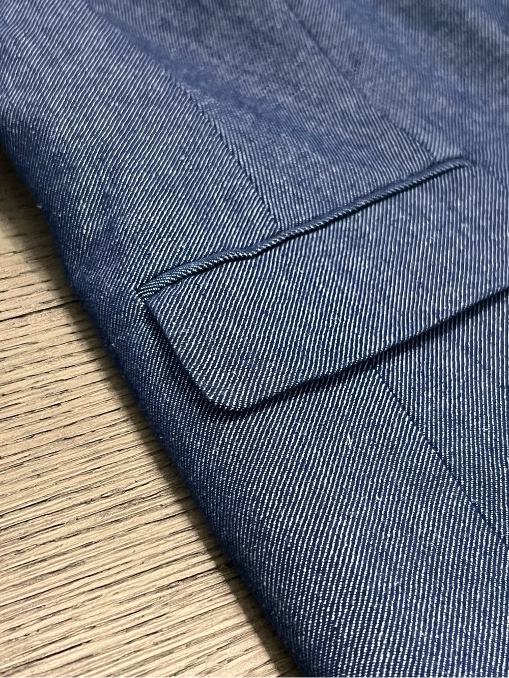 Talbots Denim Blue Cotton Linen Single Button Blazer Jacket - Picture 7 of 11
